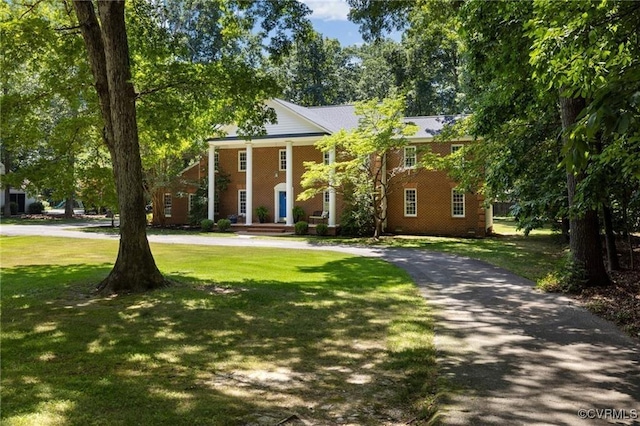 13951 Whitechapel Rd, Midlothian, VA 23113 - greek revival inspired property with curved driveway and a front lawn
