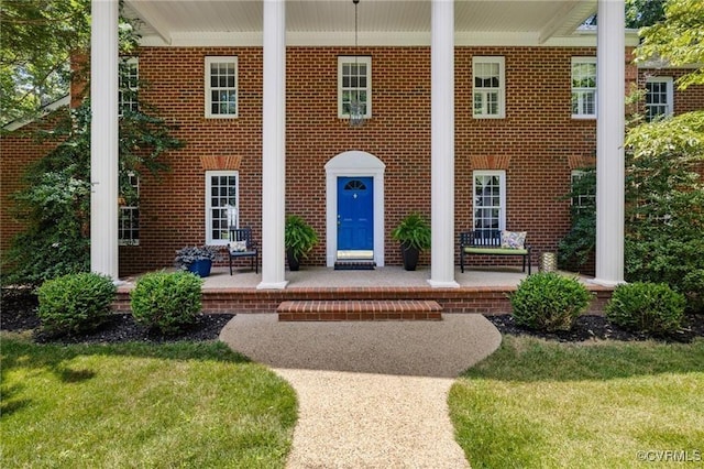 13951 Whitechapel Rd, Midlothian, VA 23113 - view of front facade with covered porch and brick siding