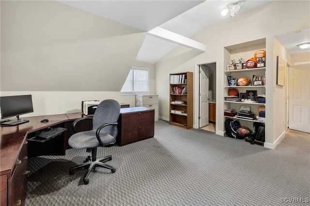 13951 Whitechapel Rd, Midlothian, VA 23113 - office featuring carpet floors, vaulted ceiling, and baseboards