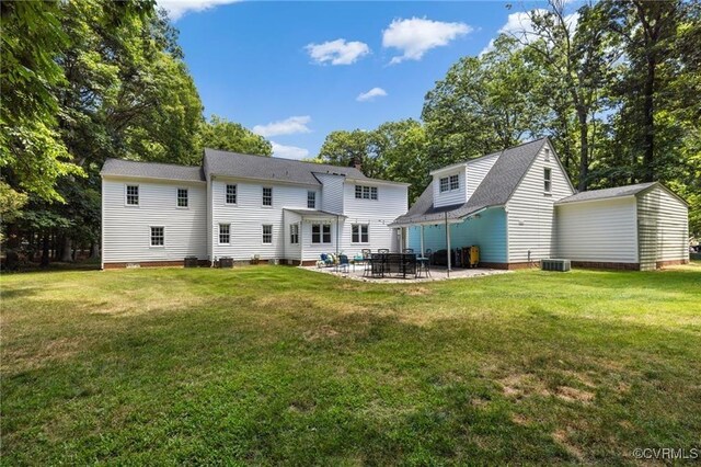 13951 Whitechapel Rd, Midlothian, VA 23113 - back of property featuring a patio, a yard, and central air condition unit