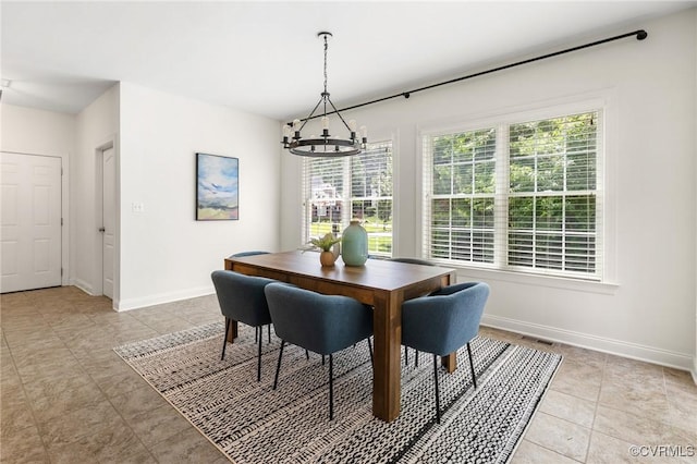16400 Orchard Tavern Pl, Moseley, VA 23120 - dining room with a chandelier, plenty of natural light, and baseboards