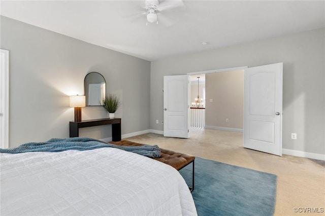 16400 Orchard Tavern Pl, Moseley, VA 23120 - bedroom featuring a chandelier, baseboards, and light carpet