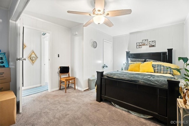 322 St Matthew St, Petersburg, VA 23803 - bedroom featuring carpet flooring, ornamental molding, a ceiling fan, and baseboards