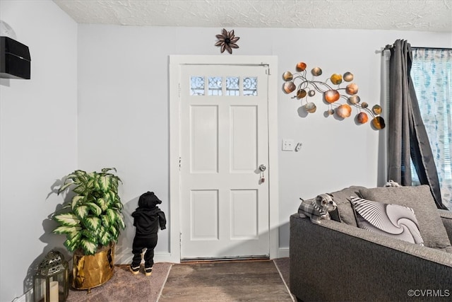 322 St Matthew St, Petersburg, VA 23803 - entrance foyer with a textured ceiling, dark wood-style flooring, and baseboards