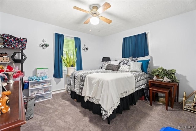322 St Matthew St, Petersburg, VA 23803 - carpeted bedroom with a ceiling fan, a textured ceiling, and a baseboard radiator
