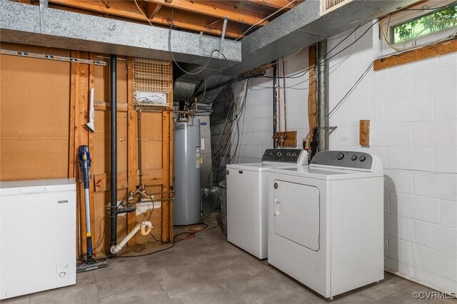 9120 Pepperidge Rd, Chesterfield, VA 23236 - laundry area with water heater and washer and dryer