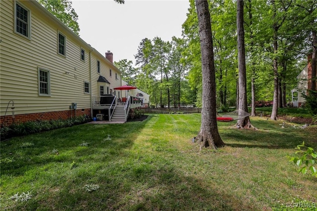 4606 Oak Hollow Rd, Chester, VA 23831 - view of grassy yard featuring a deck