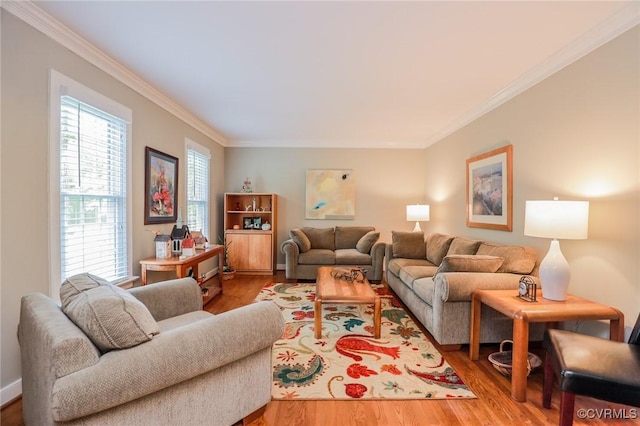 4606 Oak Hollow Rd, Chester, VA 23831 - living area featuring ornamental molding and wood finished floors