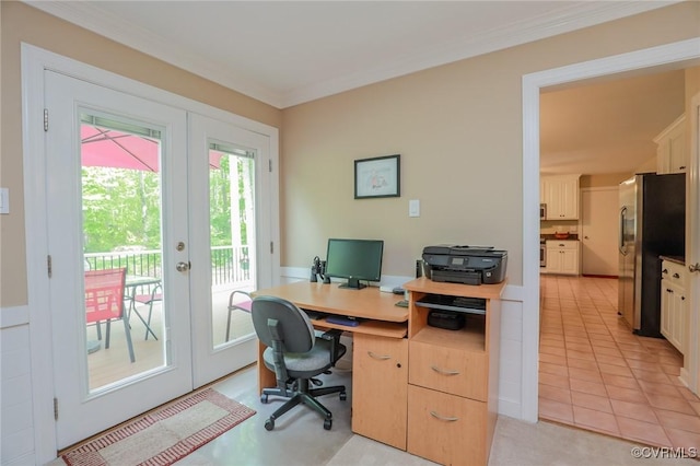 4606 Oak Hollow Rd, Chester, VA 23831 - home office featuring french doors and crown molding
