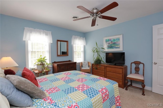 4606 Oak Hollow Rd, Chester, VA 23831 - bedroom featuring light colored carpet and a ceiling fan