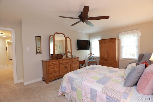 4606 Oak Hollow Rd, Chester, VA 23831 - bedroom featuring light colored carpet and ceiling fan