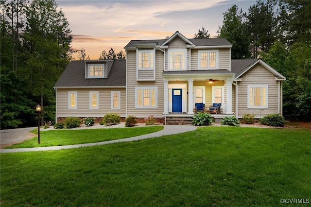 1845 Lower Mill Rd, Powhatan, VA 23139 - view of front facade featuring covered porch and a front yard