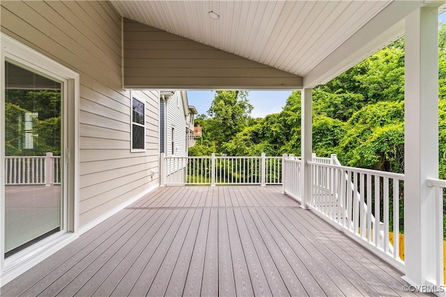 2001 Monteiro Ave, Richmond, VA 23222 - deck with view of wooded area