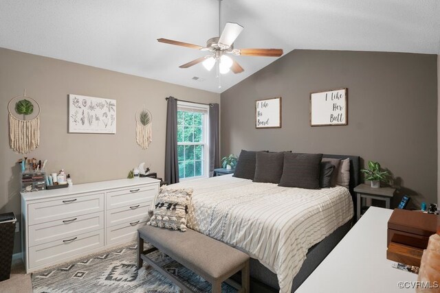 3190 Magnolia Woods Ter, New Kent, VA 23141 - bedroom featuring vaulted ceiling and ceiling fan