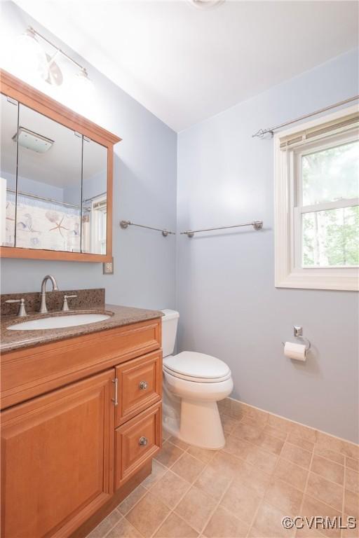 bathroom with toilet and vanity