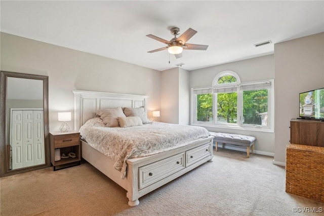 10808 Stanton Way, Henrico, VA 23238 - bedroom featuring light carpet, ceiling fan, and baseboards
