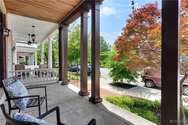 view of patio with a porch