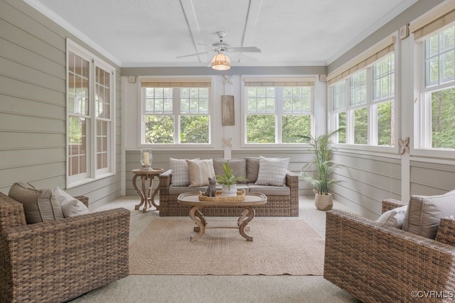 5904 Fox Crest Pl, Midlothian, VA 23112 - sunroom / solarium featuring plenty of natural light, crown molding, and wooden walls