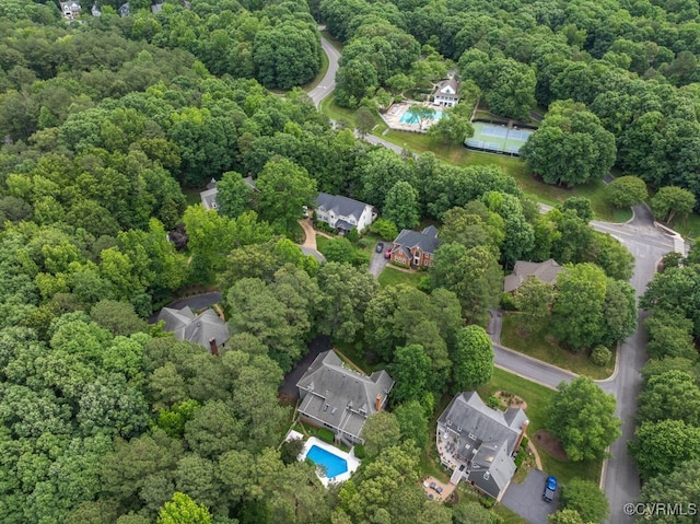 5904 Fox Crest Pl, Midlothian, VA 23112 - aerial view of a forest and a pool