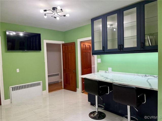 4210 Wistar Rd, Henrico, VA 23228 - office featuring radiator, light marble finish flooring, and baseboards