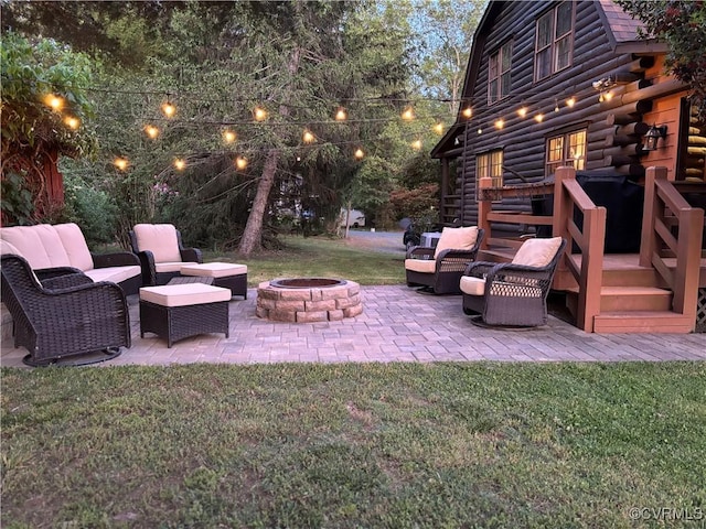 13 Bunker Blvd, Palmyra, VA 22963 - view of patio / terrace with a fire pit