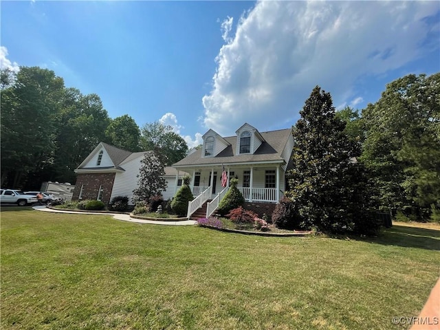 13300 Old Telegraph Rd, Providence Forge, VA 23140 - new england style home featuring covered porch and a front lawn