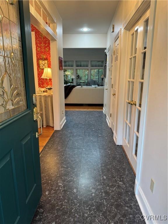 13300 Old Telegraph Rd, Providence Forge, VA 23140 - corridor featuring french doors and recessed lighting