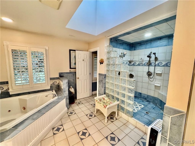 13300 Old Telegraph Rd, Providence Forge, VA 23140 - full bath featuring a jetted tub, walk in shower, and tile patterned floors