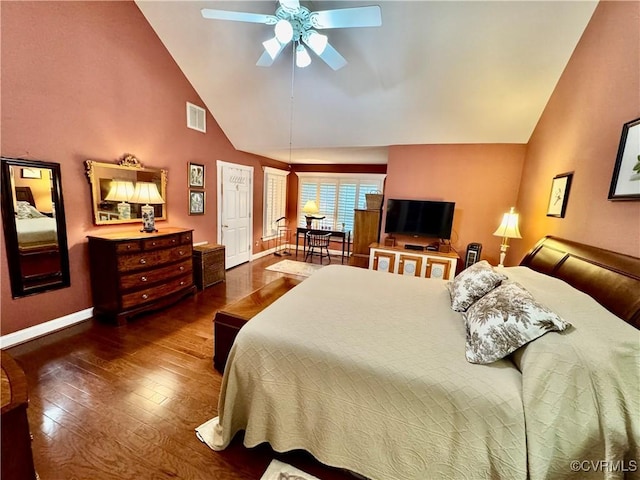 13300 Old Telegraph Rd, Providence Forge, VA 23140 - bedroom with dark wood-style flooring and high vaulted ceiling