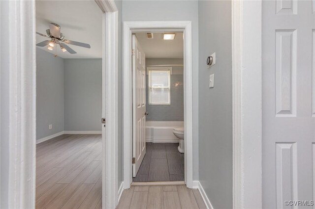 25 Cherry St, Petersburg, VA 23803 - hallway featuring wood finished floors and baseboards