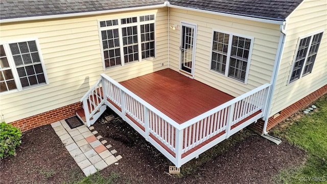 1355 Hawkins Wood Cir, Midlothian, VA 23114 - wooden terrace with stairway