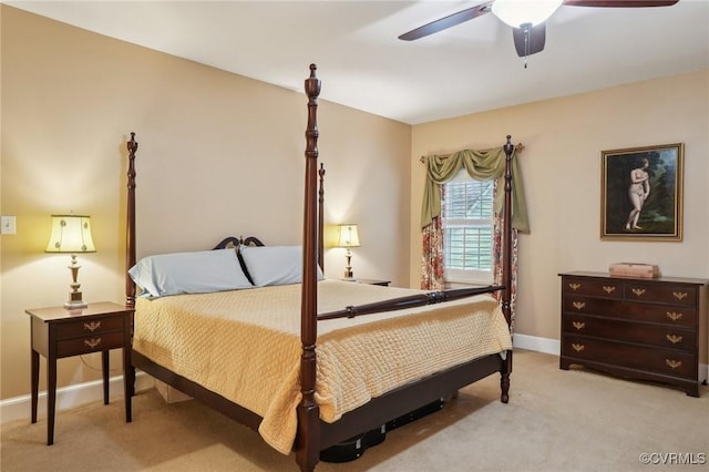9226 Shelton Pointe Dr, Mechanicsville, VA 23116 - bedroom featuring light colored carpet, baseboards, and ceiling fan