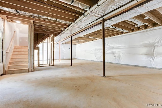 170 Glenmore Ln, Keswick, VA 22947 - unfinished below grade area with stairway