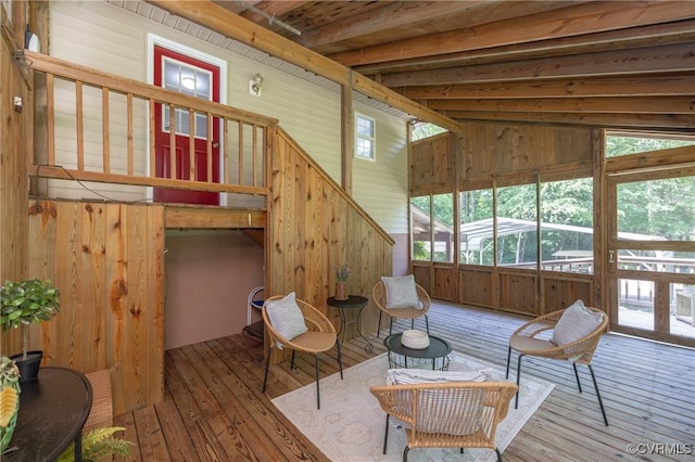 12727 Lodore Rd, Amelia Courthouse, VA 23002 - sunroom featuring vaulted ceiling