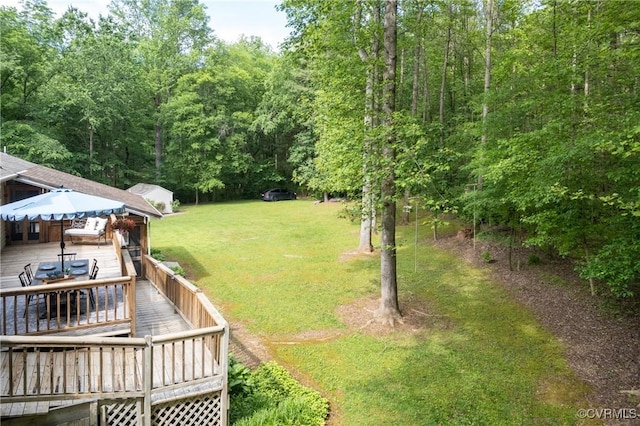 12727 Lodore Rd, Amelia Courthouse, VA 23002 - view of green lawn featuring a wooden deck