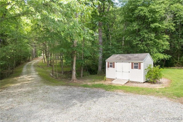 12727 Lodore Rd, Amelia Courthouse, VA 23002 - view of shed featuring a wooded view
