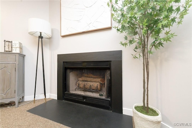 12727 Lodore Rd, Amelia Courthouse, VA 23002 - detailed view of a fireplace with flush hearth and baseboards