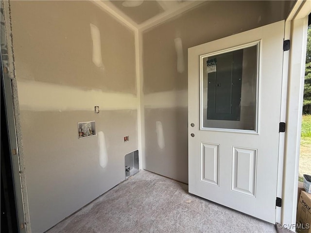 TBD Turkey Egg Rd, Dinwiddie, VA 23841 - laundry area with hookup for a washing machine, electric panel, and healthy amount of natural light