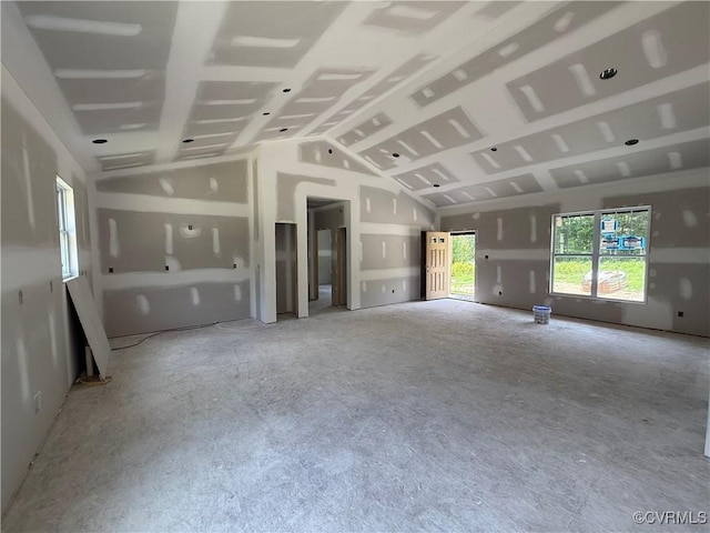 TBD Turkey Egg Rd, Dinwiddie, VA 23841 - unfurnished living room featuring vaulted ceiling