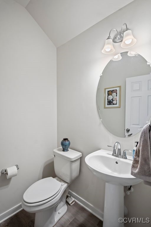 11348 Benton Pointe Way, Chester, VA 23831 - bathroom with toilet, wood finished floors, and baseboards
