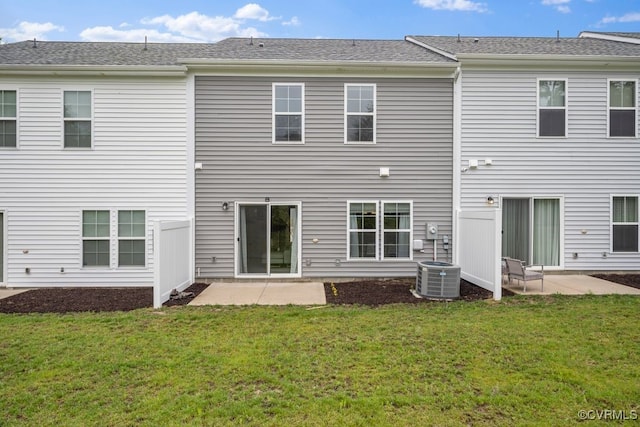 11348 Benton Pointe Way, Chester, VA 23831 - rear view of house with a patio area, a lawn, and central AC