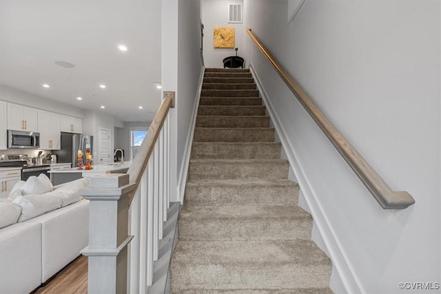 5234 Old Main St Unit C, Henrico, VA 23231 - stairs with recessed lighting and wood finished floors
