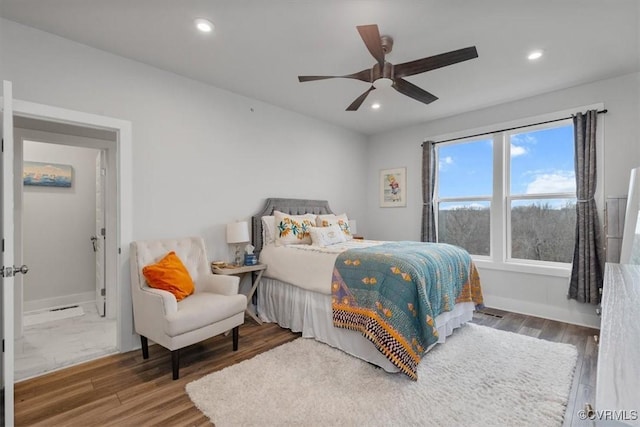 5234 Old Main St Unit C, Henrico, VA 23231 - bedroom featuring recessed lighting, wood finished floors, baseboards, and ceiling fan