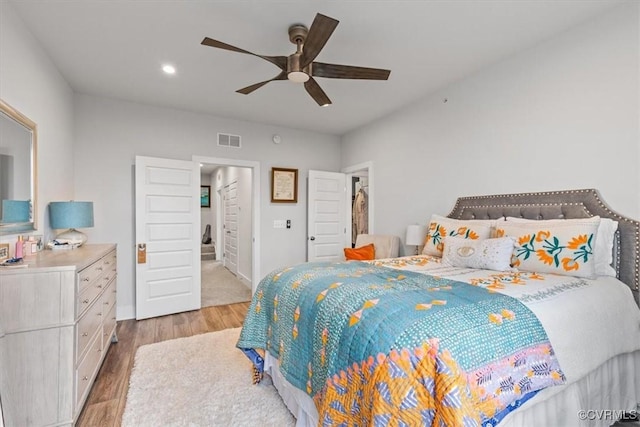 5234 Old Main St Unit C, Henrico, VA 23231 - bedroom with light wood-type flooring, recessed lighting, ceiling fan, and baseboards