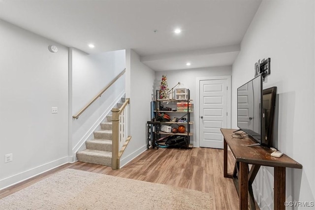 5234 Old Main St Unit C, Henrico, VA 23231 - interior space featuring light wood-type flooring, stairs, recessed lighting, and baseboards
