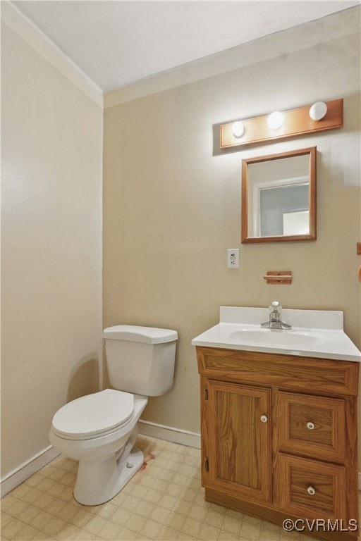 4501 Roxbury Rd, Charles City, VA 23030 - half bathroom featuring vanity, toilet, tile patterned floors, and baseboards