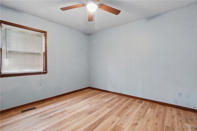 4501 Roxbury Rd, Charles City, VA 23030 - spare room with light wood-style floors, baseboards, and ceiling fan