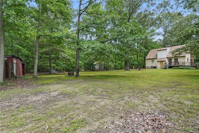 4501 Roxbury Rd, Charles City, VA 23030 - view of green lawn with a deck