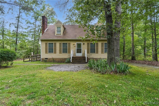4501 Roxbury Rd, Charles City, VA 23030 - cape cod home with a chimney, crawl space, and entry steps