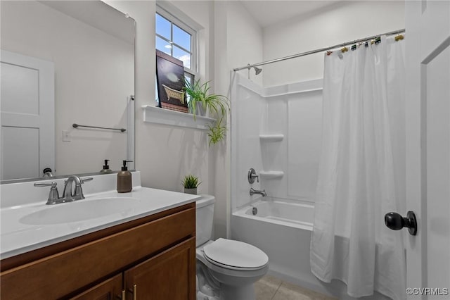 9975 Honeybee Dr, Mechanicsville, VA 23116 - bathroom featuring toilet, shower / tub combo, vanity, and tile patterned floors
